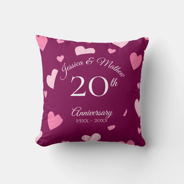 Personalised Wedding Anniversary Gift Cushion (Front)
