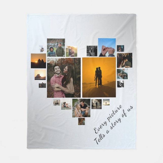 Personalised Wedding Anniversary Gift Fleece Blanket (Front)