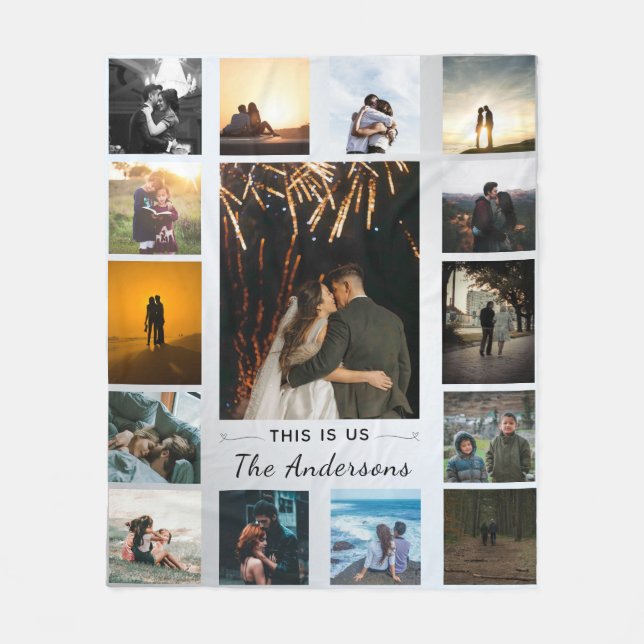 Personalised Wedding Anniversary Gift Fleece Blanket (Front)