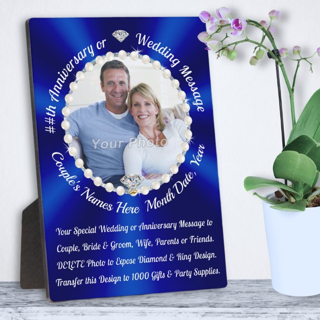 Personalised Wedding Anniversary Gifts or Wedding Plaque (Personalized Wedding Anniversary Gifts. 10 year wedding anniversary gift for wife. 45th anniversary.)