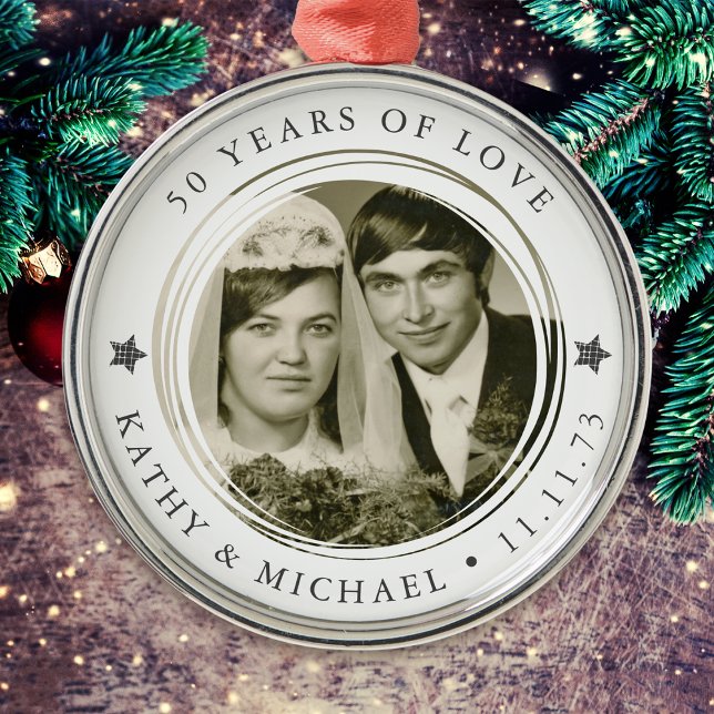 Personalised Wedding Anniversary Photo Metal Tree Decoration (Creator Uploaded)