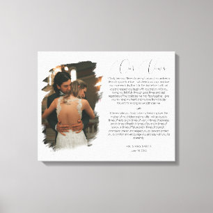 Personalised Wedding Anniversary Photo & Vows Canvas Print