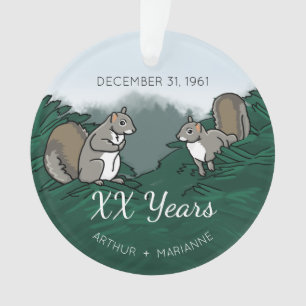 Personalised Wedding Anniversary Squirrels Ornament