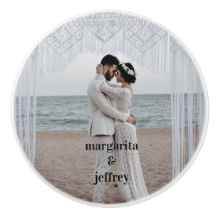 Personalised Wedding Backdrop Ceramic Knob