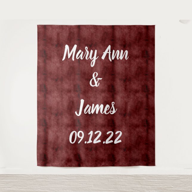 Personalised Wedding Backdrop Pink Gold Lights Tapestry (Front)