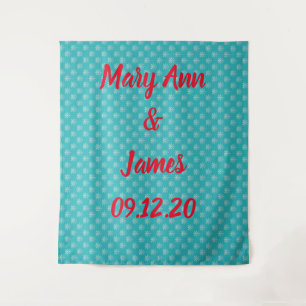 Personalised Wedding Backdrop Snowflakes Tapestry
