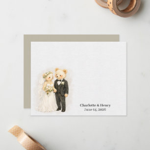 Personalised Wedding Bear Couple Card