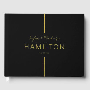 Personalised Wedding Black and Real Foil Guest Book