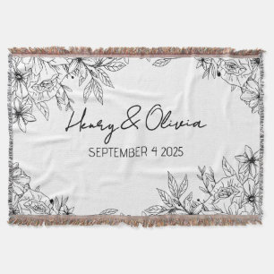 Personalised Wedding Blanket with Names & Date