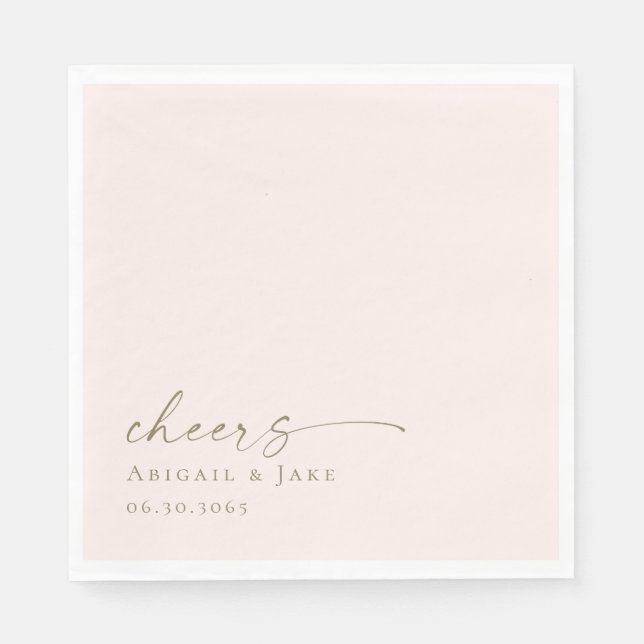 Personalised Wedding Blush Luncheon Napkins (Front)