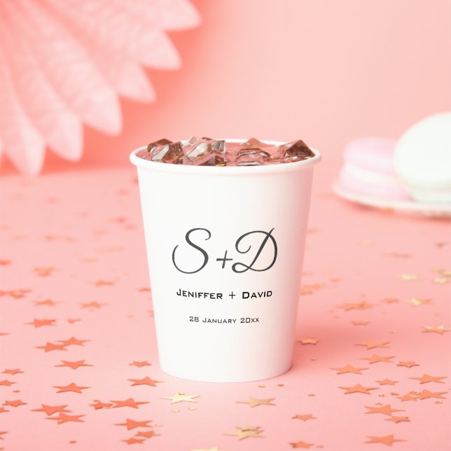 Personalised wedding,bridal shower/engagement   paper cups (Insitu)