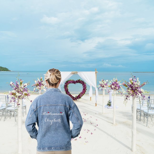 Personalised Wedding Bridesmaid Bachelorette Party Denim Jacket (Personalized Wedding Bridesmaid Bachelorette Party Denim Jacket)