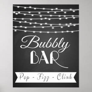 Personalised wedding "Bubbly Bar" chalkboard print