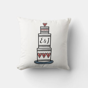 Personalised Wedding Cake Illustration Gift Cushion