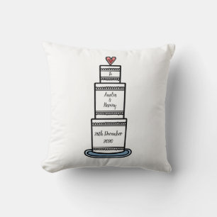 Personalised Wedding Cake Illustration Gift Cushion