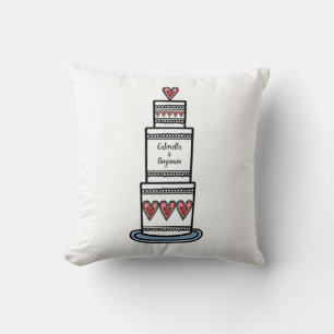 Personalised Wedding Cake Illustration Gift Cushion