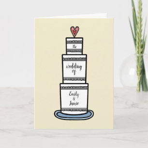 Personalised Wedding Cake Illustration Wedding Invitation