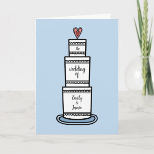Personalised Wedding Cake Illustration Wedding Invitation