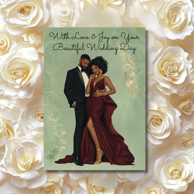Personalised Wedding Card | Elegant African Americ (Creator Uploaded)