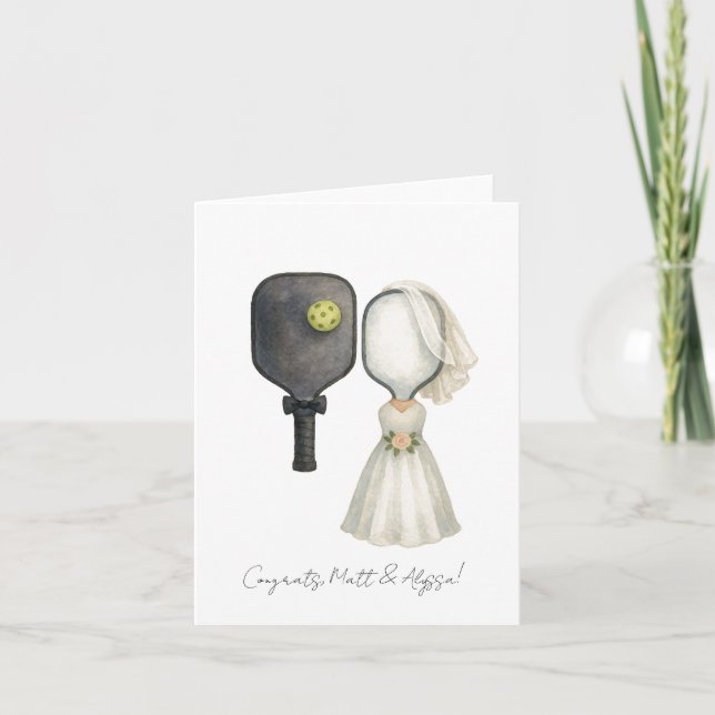 Personalised Wedding Card for Pickleball Lovers (Front)