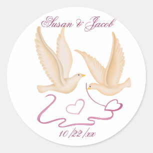 Personalised Wedding Classic Round Sticker