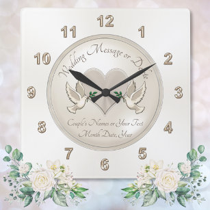 Personalised Wedding Clock Love Bird Wedding Gifts