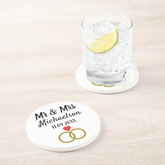Personalised Wedding Coaster (Side)
