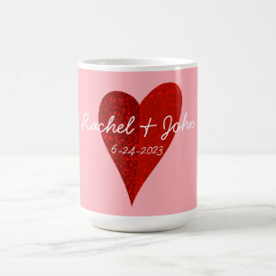 Personalised Wedding Coffee Mug with Heart