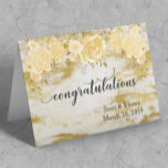 Personalised Wedding Congratulations Gold Floral Card<br><div class="desc">This design was created though digital art. It may be personalised in the area provide or customising by choosing the click to customise further option and changing the name, initials or words. You may also change the text colour and style or delete the text for an image only design. Contact...</div>