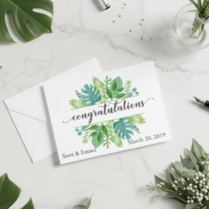Personalised Wedding Congratulations Leaves Card