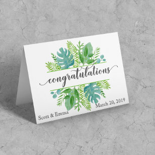 Personalised Wedding Congratulations Leaves Card