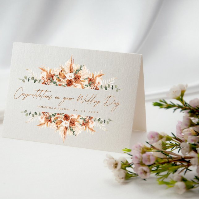 Personalised Wedding Congratulations Terracotta  Card (Creator Uploaded)