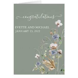 Personalised Wedding Congratulations Wild Flower