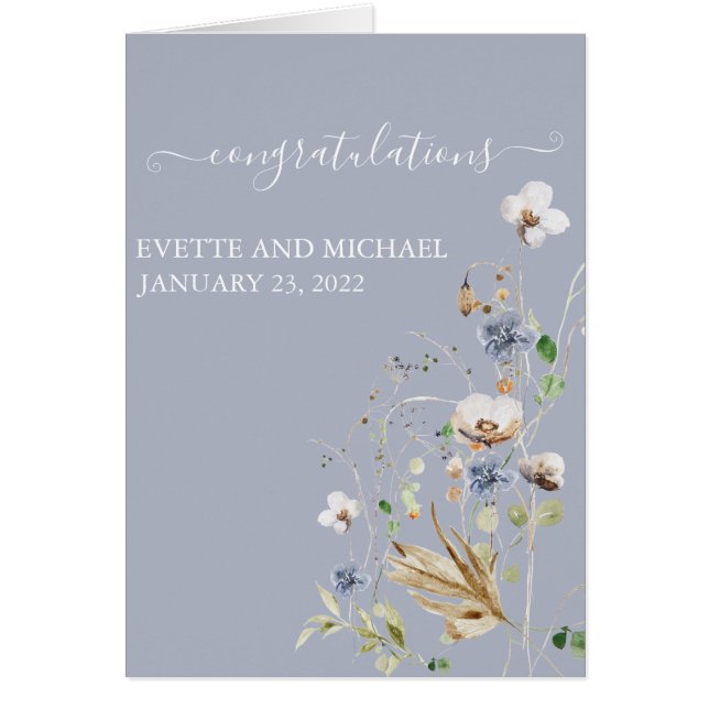 Personalised Wedding Congratulations Wild Flower  (Front)