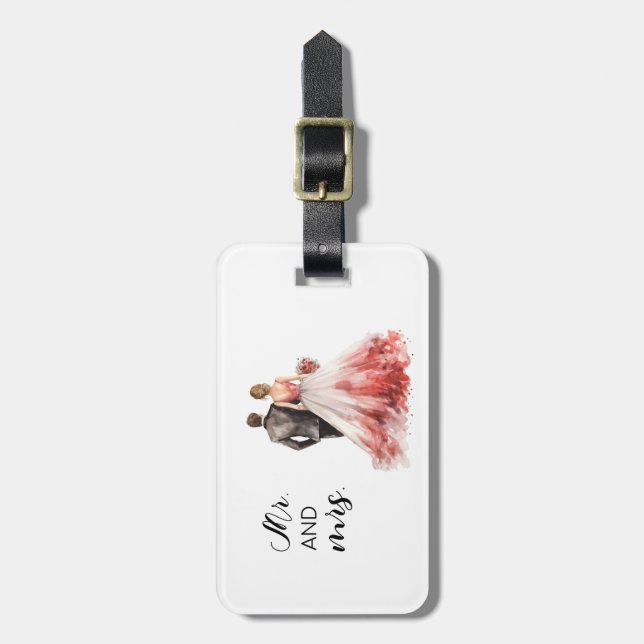 Personalised Wedding Couple Luggage Tag (Front Vertical)