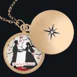 Personalised Wedding Couple Silhouette Necklace<br><div class="desc">This personalised wedding couple silhouette necklace is an elegant way to mark that special day for the bride,  or her maids!</div>