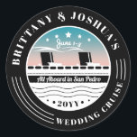 Personalised Wedding Cruise Ship Classic Round Sticker<br><div class="desc">Customise with text to suit your cruise event!</div>