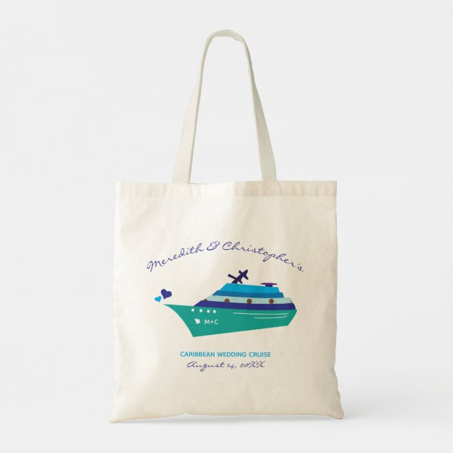 Personalised Wedding Cruise Tote Bag (Back)