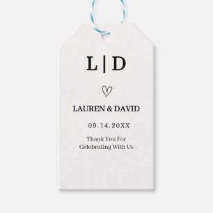 Personalised Wedding, Custom Thank You Names, Gift Tags