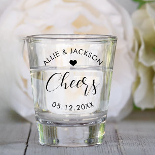 Personalised Wedding Customised Mr and Mrs Cheers Shot Glass