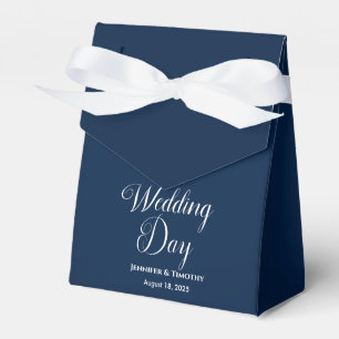 Personalised  Wedding Day Elegant Navy Blue Favour Favour Box