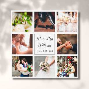 Personalised Wedding Day Photo Collage Canvas Print