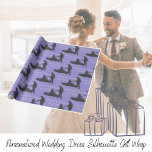 Personalised Wedding Dress Silhouette  Wrapping Paper<br><div class="desc">A simple black and white silhouette of a bride & groom. Insert their names and wedding date in templates. You can replace the image with a photo. Change the background colour to match their wedding colours.</div>