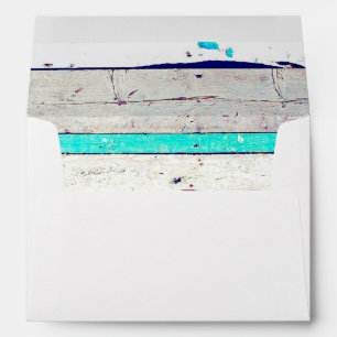 Personalised Wedding Envelope Rustic Turquoise