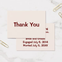 Personalised Wedding Event Thank You Flat Cards