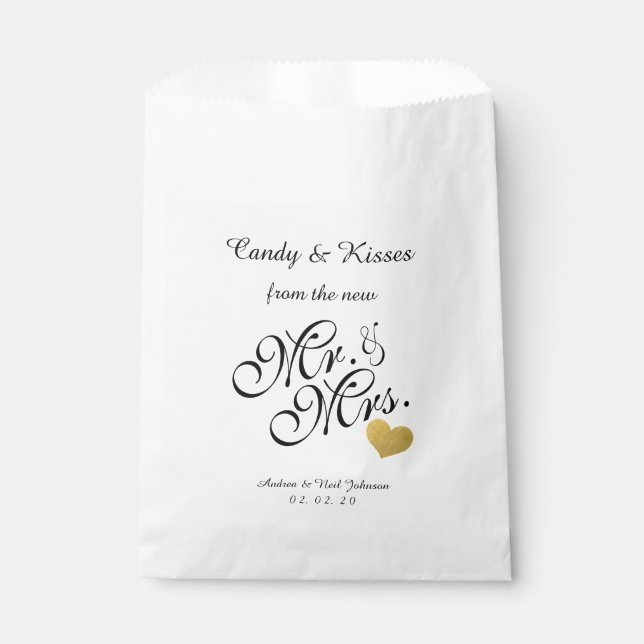 Personalised Wedding Favour Bag Candy Kisses Mr Mr (Front)