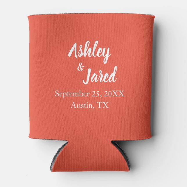 Personalised Wedding Favour Can Cooler (Front)