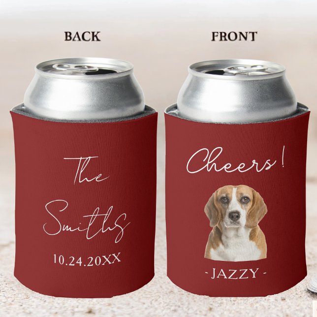 Personalised Wedding Favour Dogs Pets Cats Animal Can Cooler (Creator Uploaded)