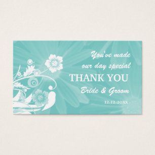 Personalised Wedding Favour Gift Tags- Aqua Green