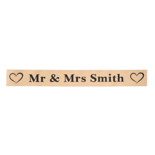 Personalised Wedding Favour Names & Images for Gif Satin Ribbon